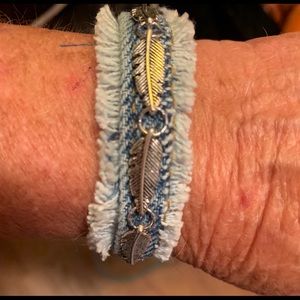 Hand made Blue Jean Bracelet